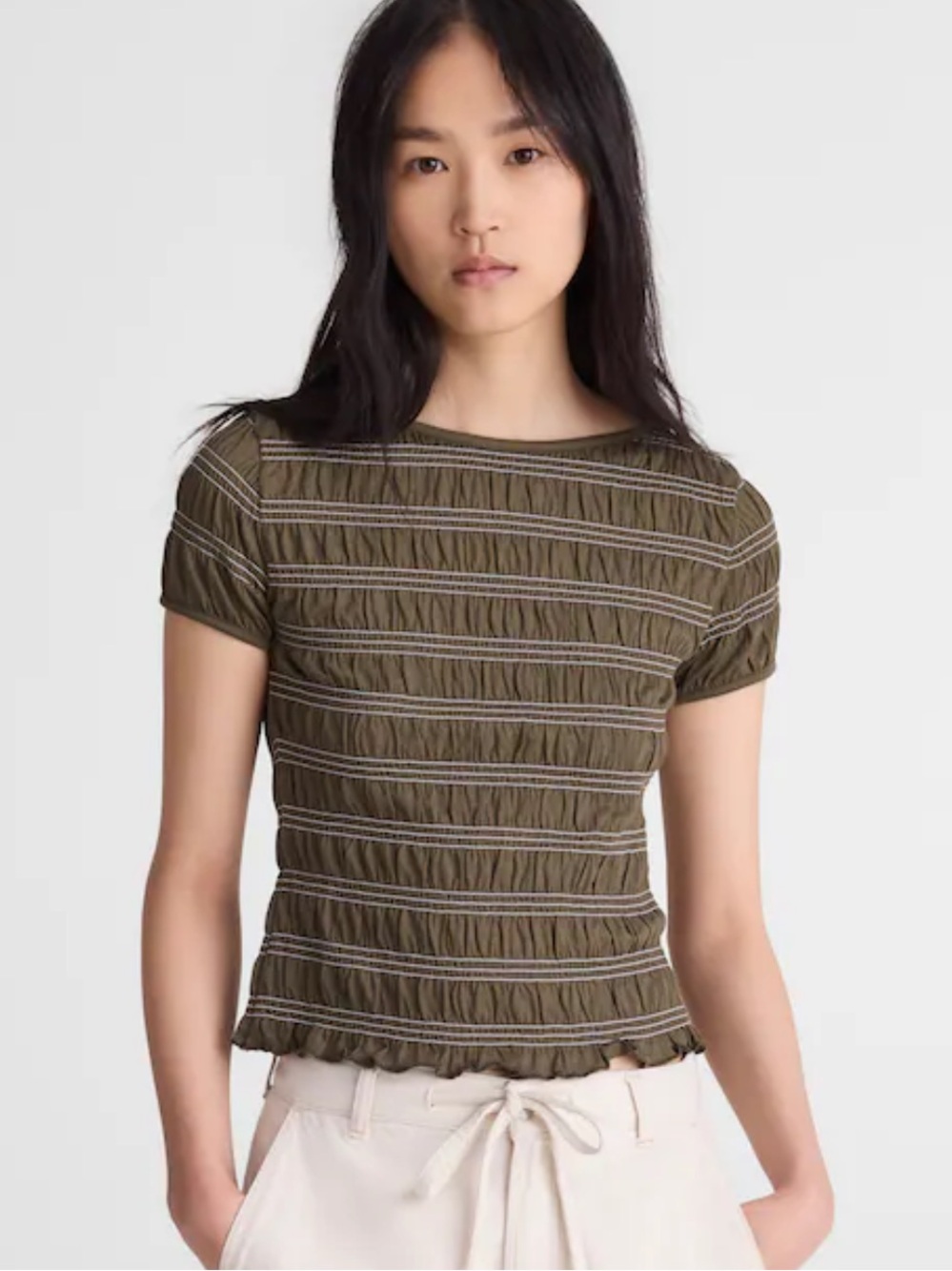 Madewell Smocked Shirt (XS)